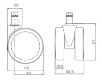 60mm/2.5寸靜音輪，承重大，穩(wěn)定性好，大氣，好搭配