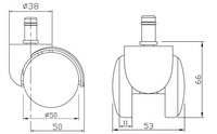 50mm/2寸流行款脚轮，尼龙转椅，办公椅用