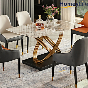 Marble top ande stainless steel base dining table餐桌椅