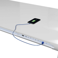 LED燈單電機(jī)圓管鋼化玻璃電動(dòng)桌帶抽屜辦公桌電競桌