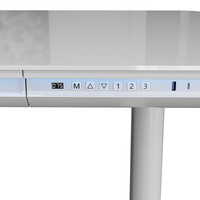 LED燈單電機(jī)圓管鋼化玻璃電動(dòng)桌帶抽屜辦公桌電競桌