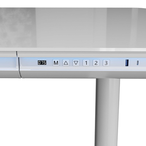 LED燈單電機(jī)圓管鋼化玻璃電動(dòng)桌帶抽屜辦公桌電競桌