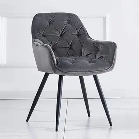 Nordic luxury restaurant home kitchen sillas Upholstery soft Fabric high back modern grey velvet dining chair for dinning room