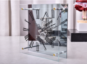 金属齿轮机芯玻璃台钟