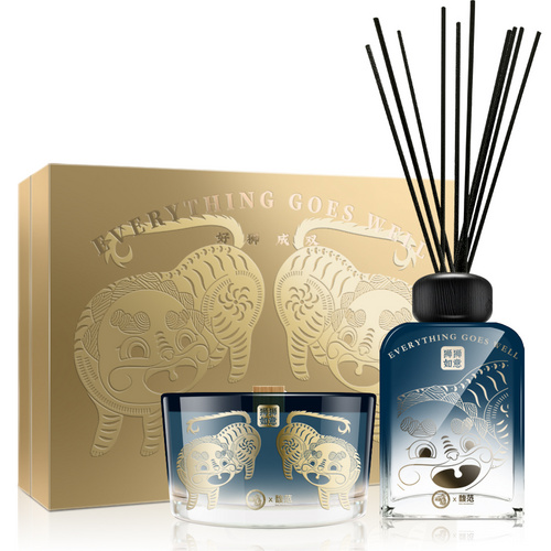 馥范Feel Fragrance X 大观联名品狮狮如意无火香薰及蜡烛礼盒