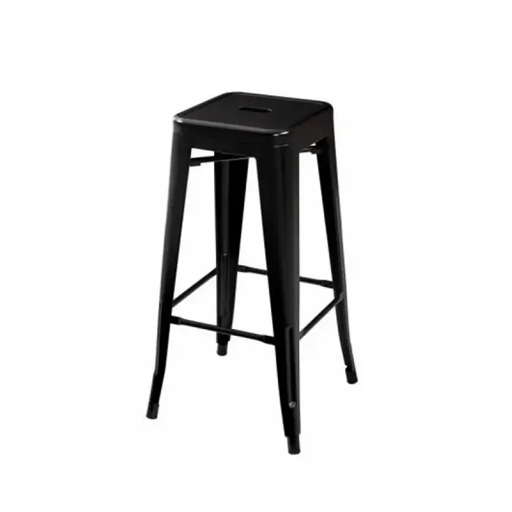 Commercial Metal Indoor Outdoor Colorful black Industrial Stack Bistro Bar Chair