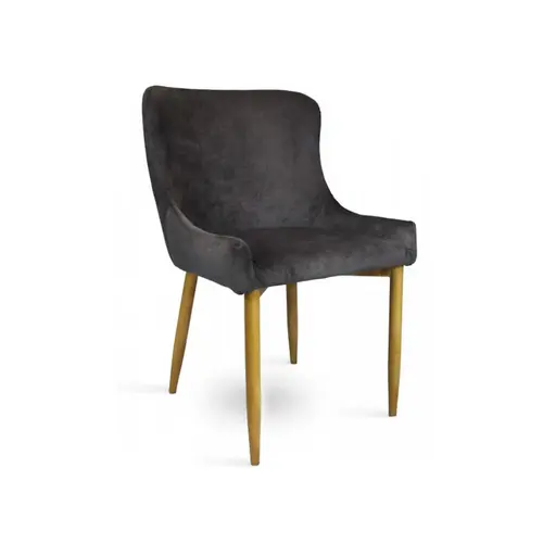 Factory Modern High Quality Custom Metal Leg Fabric Velvet Dining Room Chair