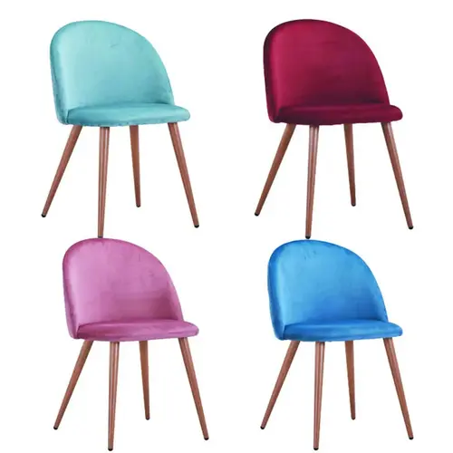 Simple Design Style Hotel Chairs Metal Leg Chair For Dinning Room And Living Room Velvet Dining Chairs