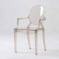 Clear Plastic Crystal PC Luxury Resin Armrest Acrylic Chair Transparent Plastic Event Chairs For Wedding