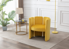 客厅单人现代黄色休闲椅