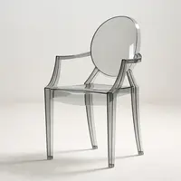 Clear Plastic Crystal PC Luxury Resin Armrest Acrylic Chair Transparent Plastic Event Chairs For Wedding