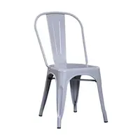 Cheap Round Black Dinning Room Industrial Modern Stackable Tube Metal Iron Dining Chair
