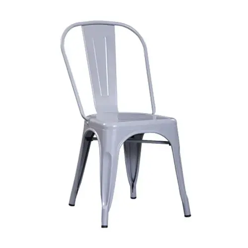 Cheap Round Black Dinning Room Industrial Modern Stackable Tube Metal Iron Dining Chair