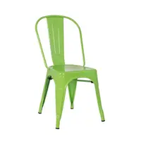 Cheap Round Black Dinning Room Industrial Modern Stackable Tube Metal Iron Dining Chair