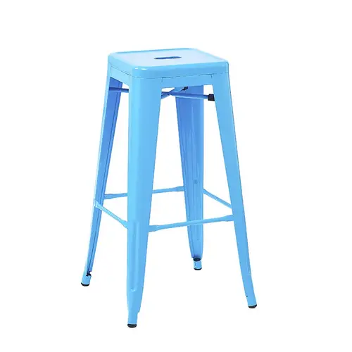 Commercial Metal Indoor Outdoor Colorful black Industrial Stack Bistro Bar Chair