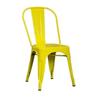 Cheap Round Black Dinning Room Industrial Modern Stackable Tube Metal Iron Dining Chair