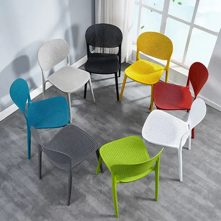 Excellent quality cheap Italian stackable hole back Sillas modern design stackable plastic dining chair restaurant pp chair