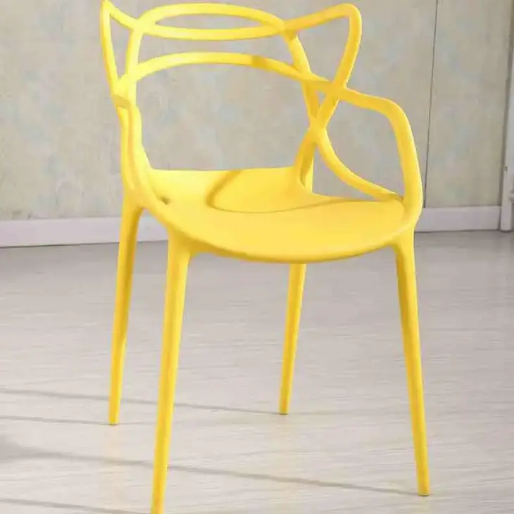 Italian Minimalist Chaise Modern Restaurant Dining Room Chair Stackable Plastic Cat Ear Dining Chair