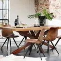 Modern Leather Dining Room Chair Upholstered Brown Cover Pu Dining Chairs