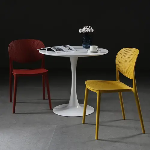 Excellent quality cheap Italian stackable hole back Sillas modern design stackable plastic dining chair restaurant pp chair