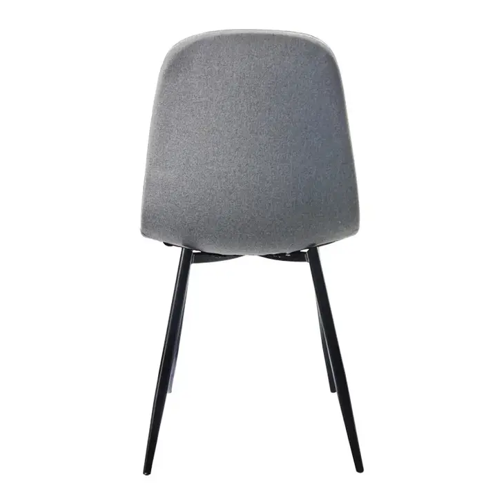 Light Grey Velvet Fabric Spoon Chair Dining Chairs Modern Nordic Upholstered Metal Chair