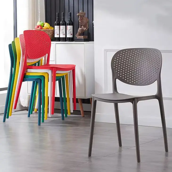 Excellent quality cheap Italian stackable hole back Sillas modern design stackable plastic dining chair restaurant pp chair