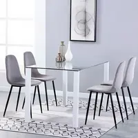 Light Grey Velvet Fabric Spoon Chair Dining Chairs Modern Nordic Upholstered Metal Chair