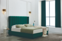 现代简约绿色布艺双人床