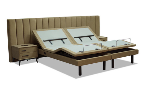 luxury smart massage bed wholesale electric adjustable bed base with Mattress OKin motor
