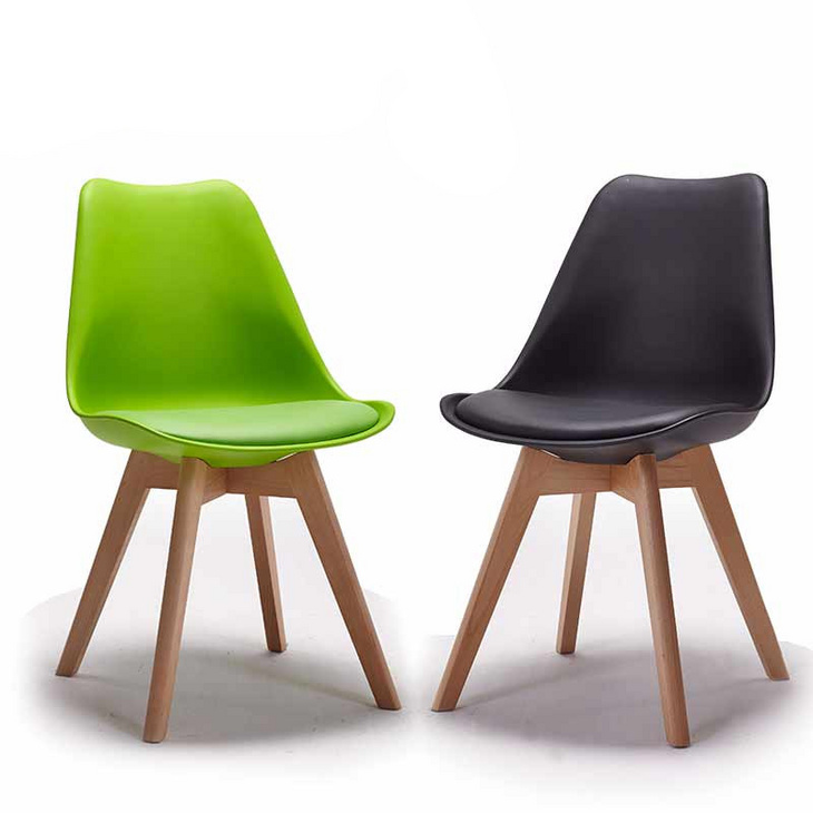 Hot selling and cheap classic pp plastic dining chair with Pu Cushion