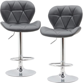 Modern Black Adjustable Height Cheap High Swivel Chromed Base Bar Stools PU Leather Bar Chair For Sale
