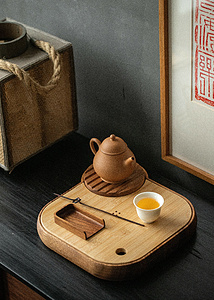 方圆储水茶盘