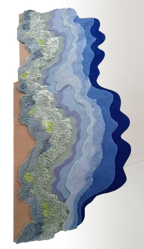 立体沙滩海浪地毯