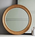 木质圆形边框镜子