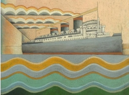 邮轮漆画