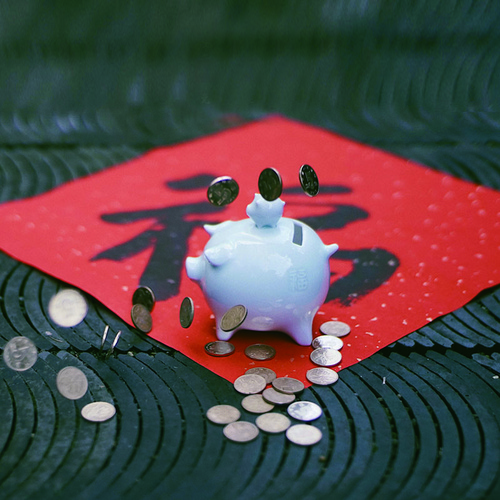 白猪猪存钱罐