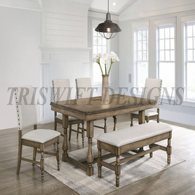 极简风复古木质餐桌椅