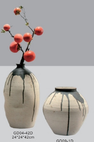 传统陶罐形花器