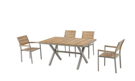 现代实木户外餐桌椅