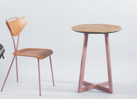 现代简约粉色咖啡桌椅