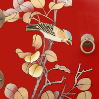 紅金花鳥-四節(jié)柜