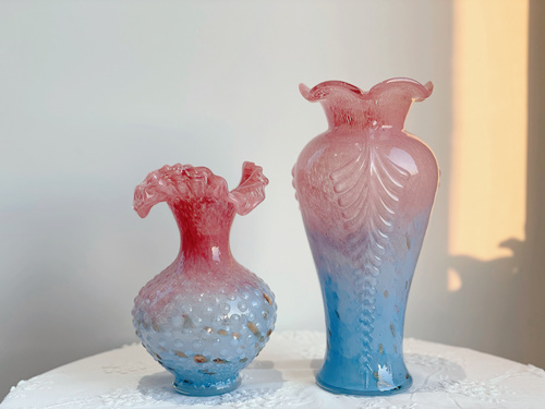 芬顿粉蓝渐变花瓶