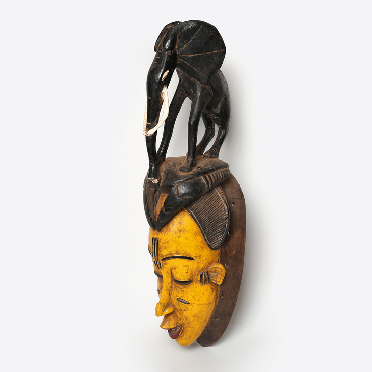【孤品】非洲进口手工雕凿整木部落节日面具墙面装饰