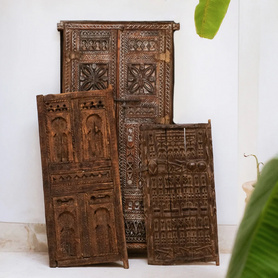 【孤品】摩洛哥进口手工整木雕刻门板