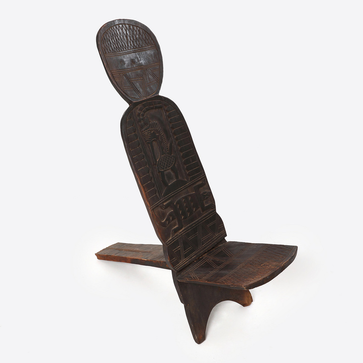 【孤品】非洲进口手工整木雕刻可折叠款部落守夜人椅