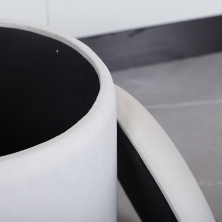 Round Storage Ottoman Foot Stool Home Decoration