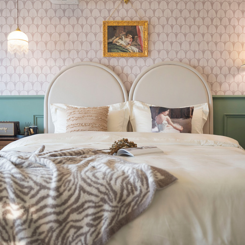 番茄设计出品 菲林床 双人床复古公主床法式奶油风女孩儿童实木床