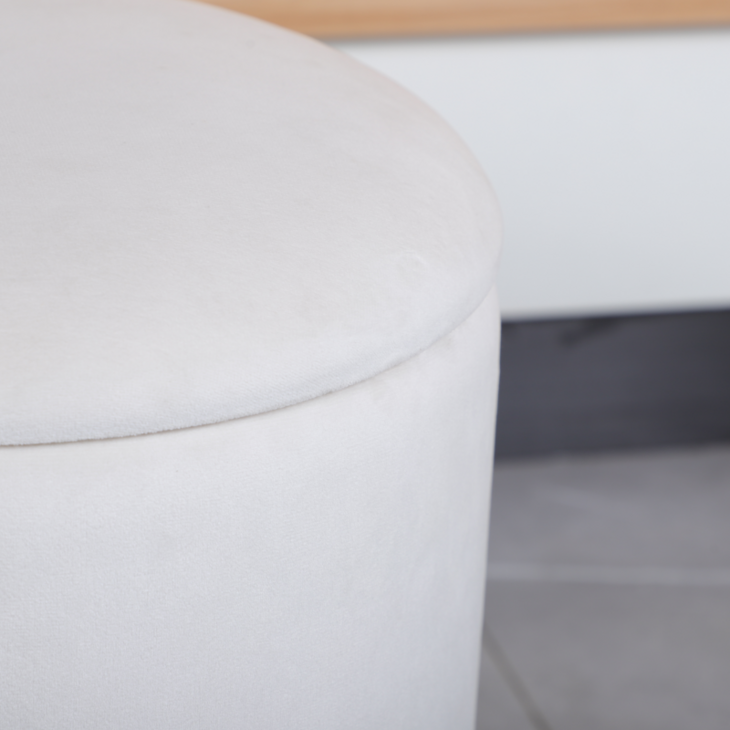 Round Storage Ottoman Foot Stool Home Decoration