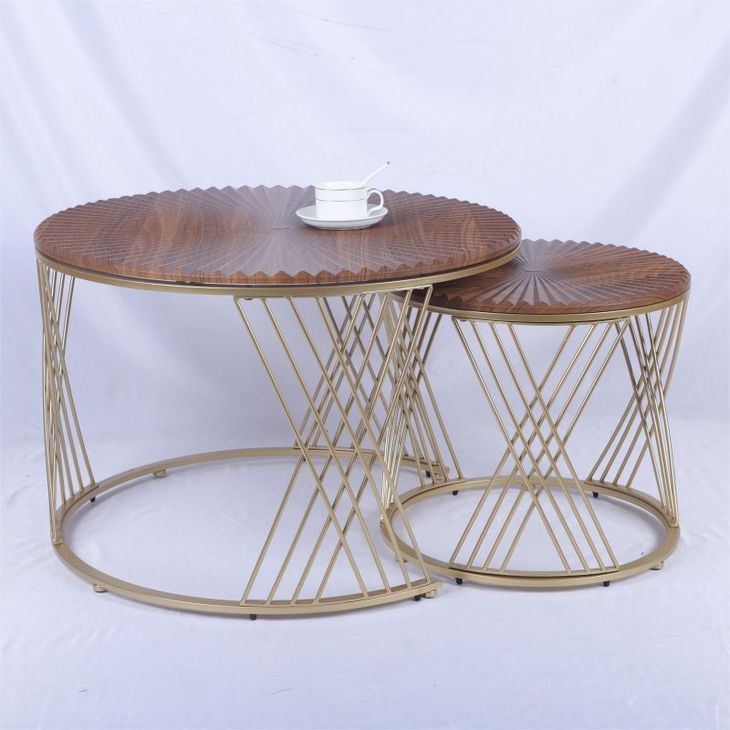 Carved veneer coffee table