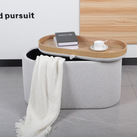 Storage Ottoman with Tray